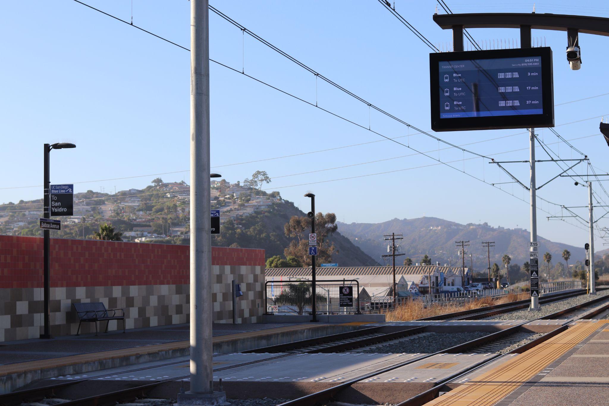 UCSDとダウンタウンをつなぐ路面電車の駅