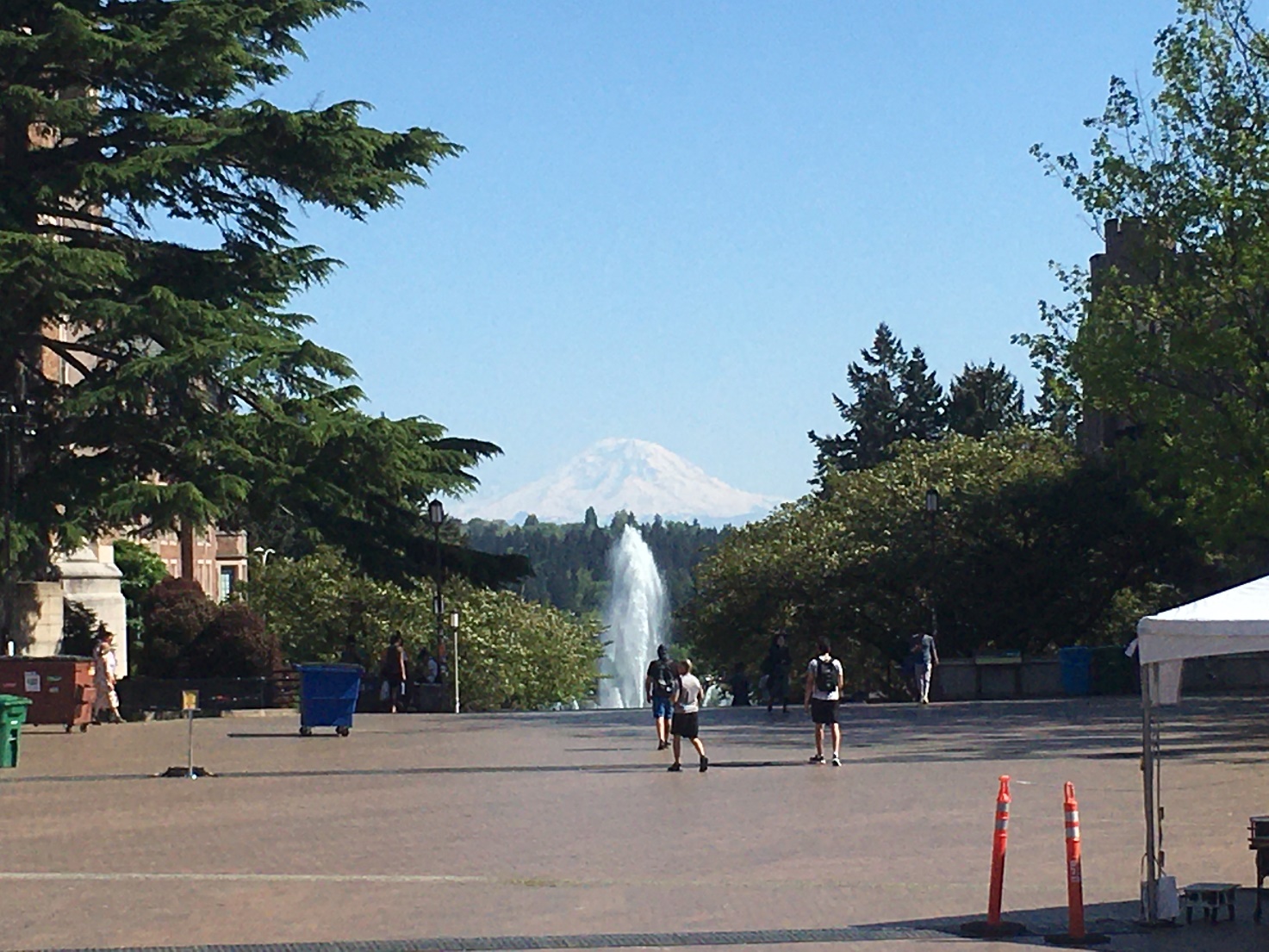 ワシントン大学のキャンパスにある噴水